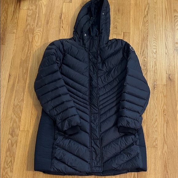 Abercrombie & Fitch Navy Blue Down Longline Puffer Jacket Sz XL - Picture 1 of 11
